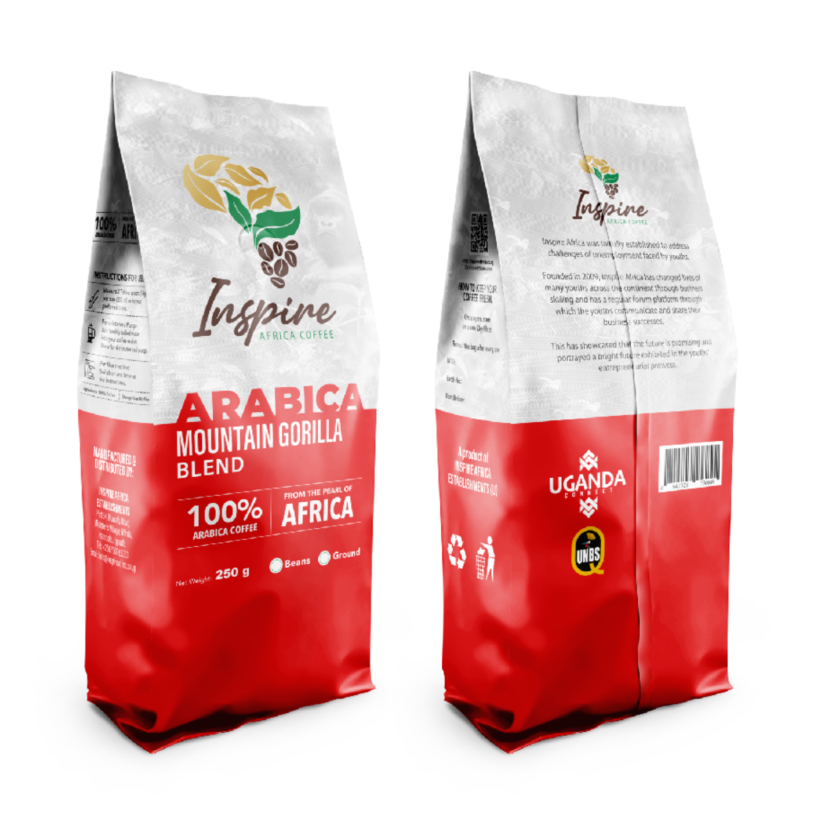 Inspire Africa Coffee – Mountain Gorilla Blend (100% Arabica)