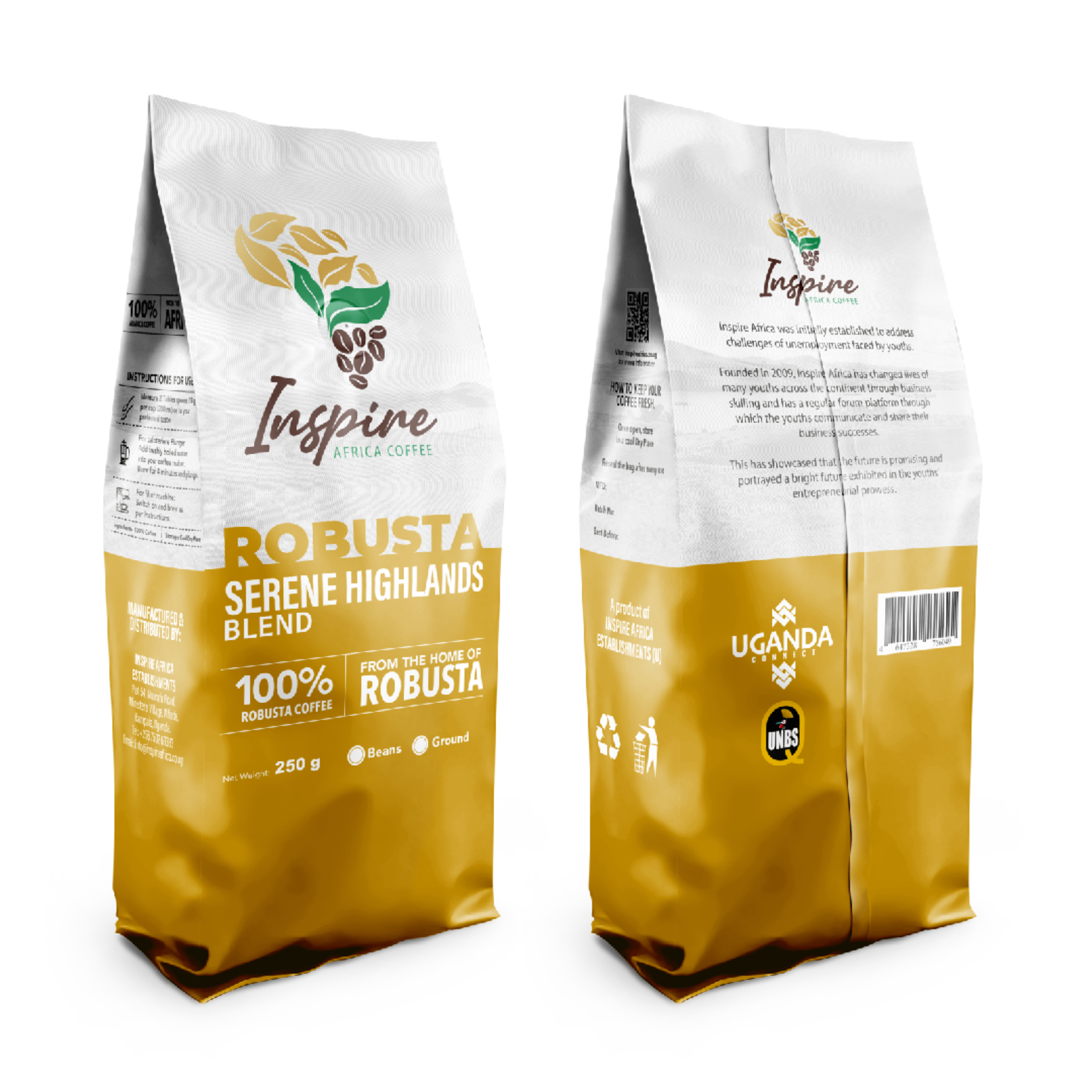 Inspire Africa Coffee – Serene Highlands Blend (100% Robusta)