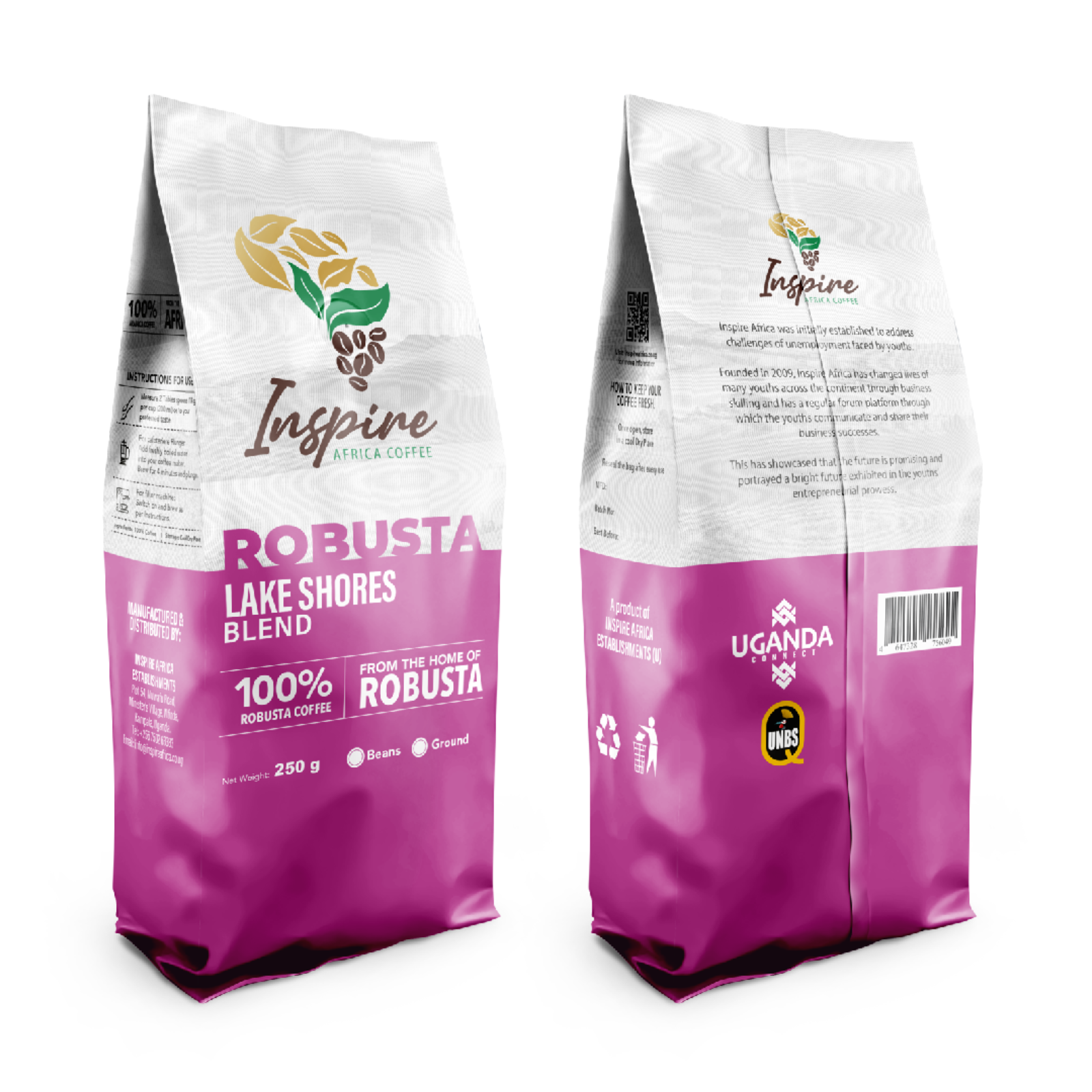 Inspire Africa Coffee – Lake Shores Blend (100% Robusta)