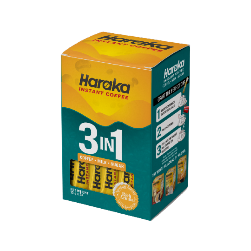 Haraka 3-in-1 Instant Coffee (Coffee, Milk & Sugar) – Quick & Convenient