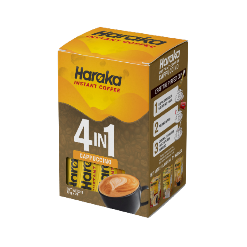 Haraka 4-in-1 Cappuccino Instant Coffee – Instant Frothy Café-Style Coffee